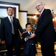 Hedge fund manager Zhao Danyang, left, and his son Zhao Ziyang, 5, with Buffett at Smith & Wollensky at the 2009 lunch.